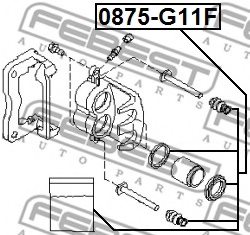 FEBEST 0875-G11F Repair Kit, brake caliper